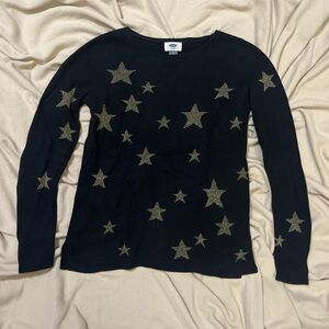 Old Navy Black Sweater with Gold Stars